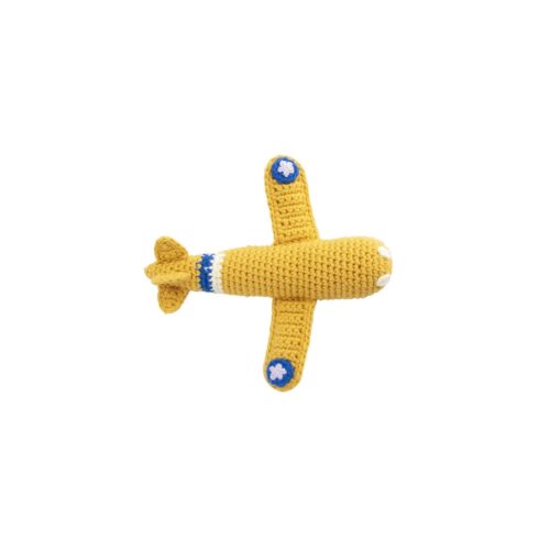 Rammelaar gehaakt Vliegtuig Geel