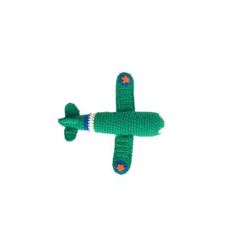 Rammelaar gehaakt Vliegtuig Groen