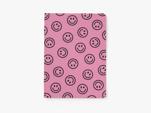 Schrift Smiley Roze blanco