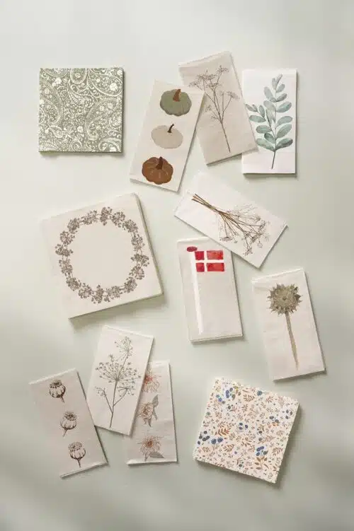 Servetten Flowers Blue&Terracotta