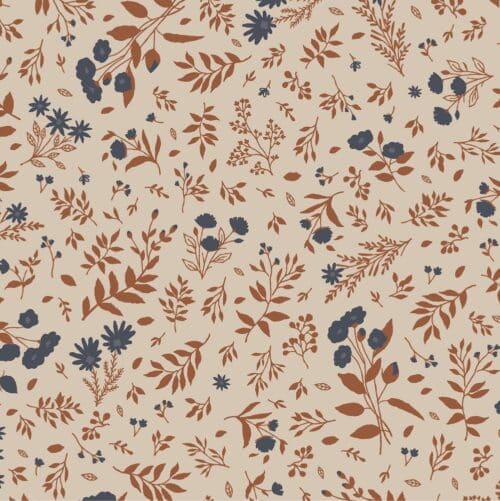 Servetten Flowers Blue&Terracotta