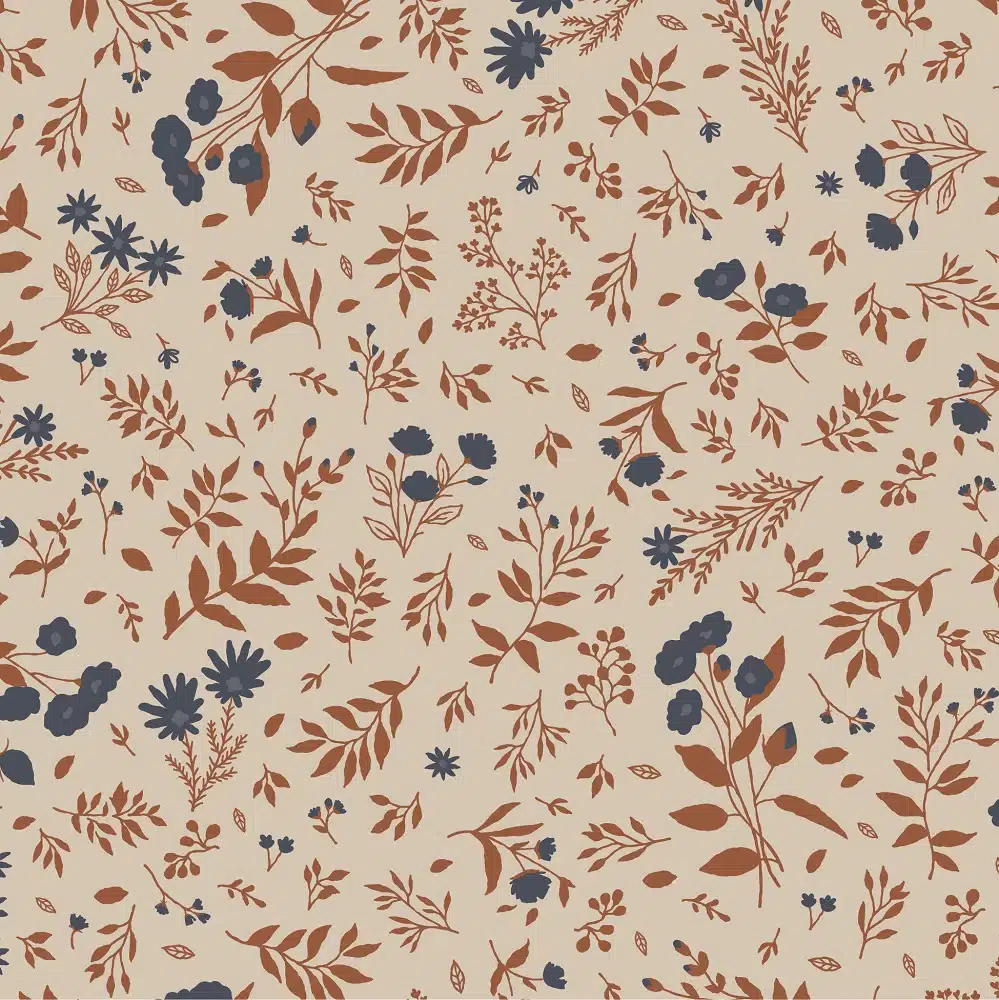 Servetten Flowers Blue&Terracotta
