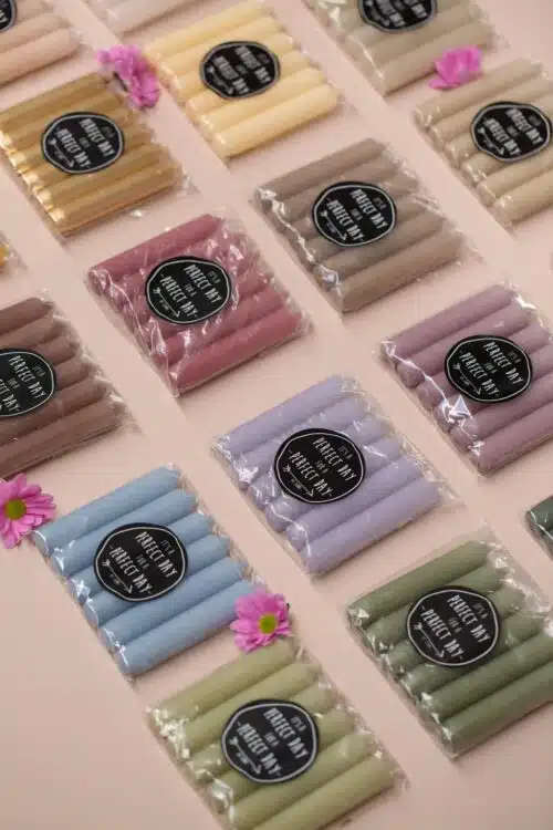 Set van 6 dinerkaarsjes staalblauw