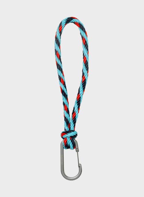 Susan Bijl Kumihimo Keychain Water & Red Alert