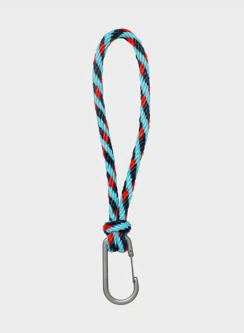 Susan Bijl Kumihimo Keychain Water & Red Alert