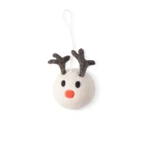 Vilten hanger Rendier Wit