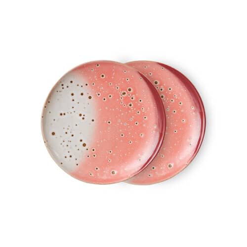 70's ceramic Gebaksbordje set/2 Lychee