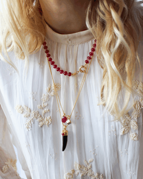 Bedel Goldplated Roze Jade