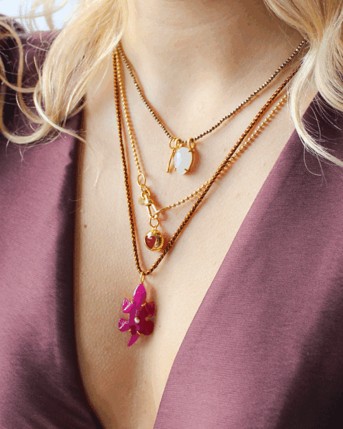 Bedel goldplated Ruby Jade Salamander