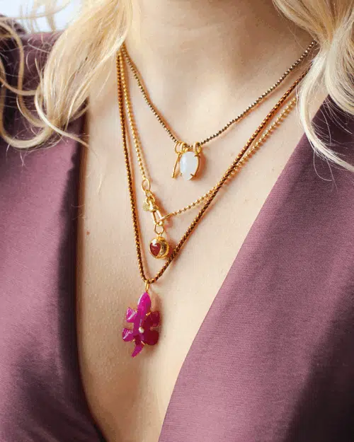 Bedel goldplated Ruby Jade Salamander