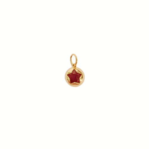 Bedel goldplated Ster Ruby Jade