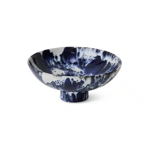 Ceramic Bowl on Base Indigo