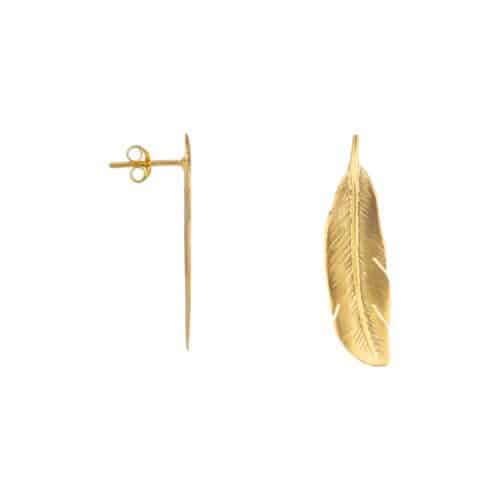 Feather Stud Oorbellen Goud