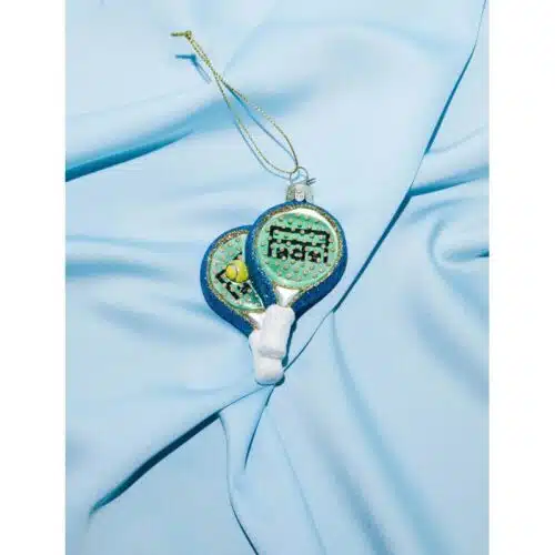 Glazen kerst decoratie Padelracket Groen