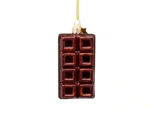 Glazen kerstdecoratie hanger Chocolade reep