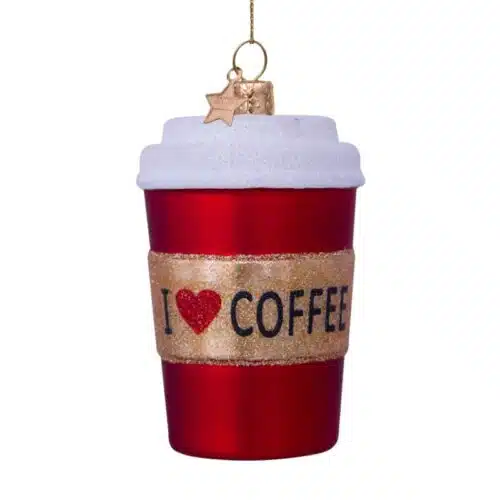 Glazen kerstdecoratie hanger Coffee