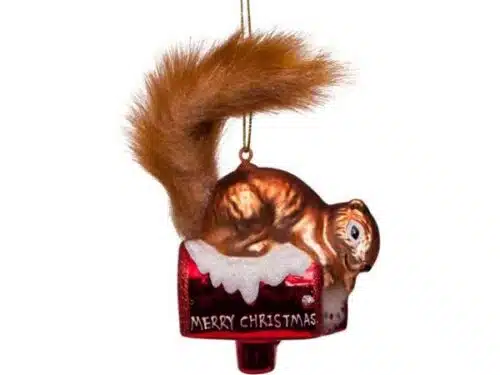 Glazen kerstdecoratie hanger Eekhoorn