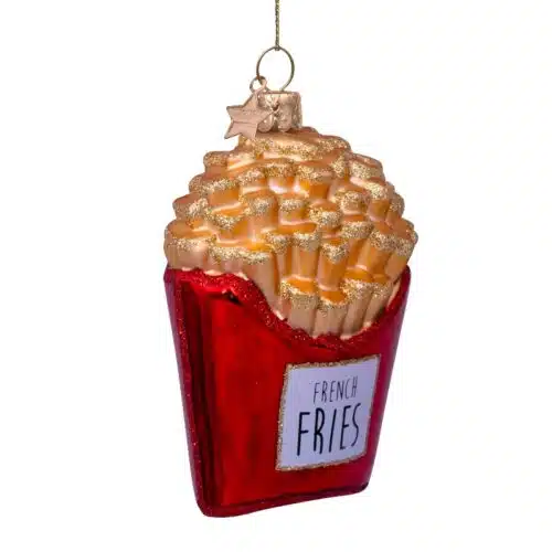 Glazen kerstdecoratie hanger French Fries