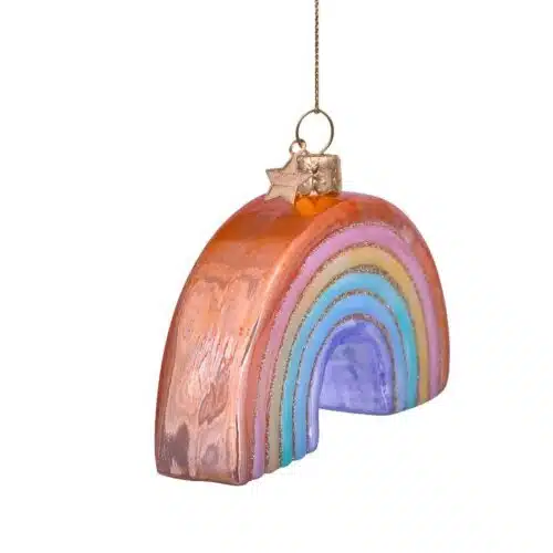 Glazen kerstdecoratie hanger Regenboog