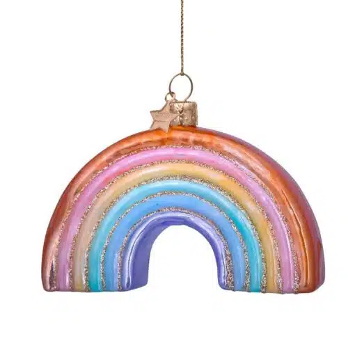 Glazen kerstdecoratie hanger Regenboog