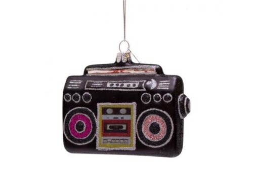 Glazen kerstdecoratie hanger Stereo