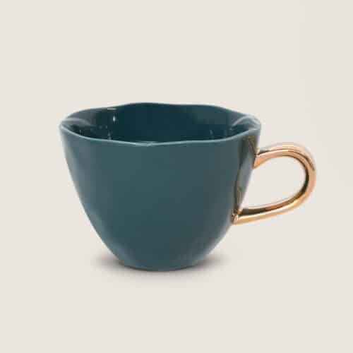 Good Morning Cappuccino Cup Blue Green