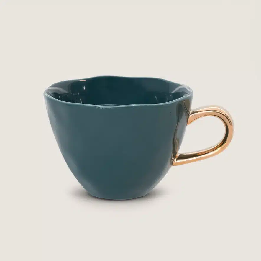 Good Morning Cappuccino Cup Blue Green