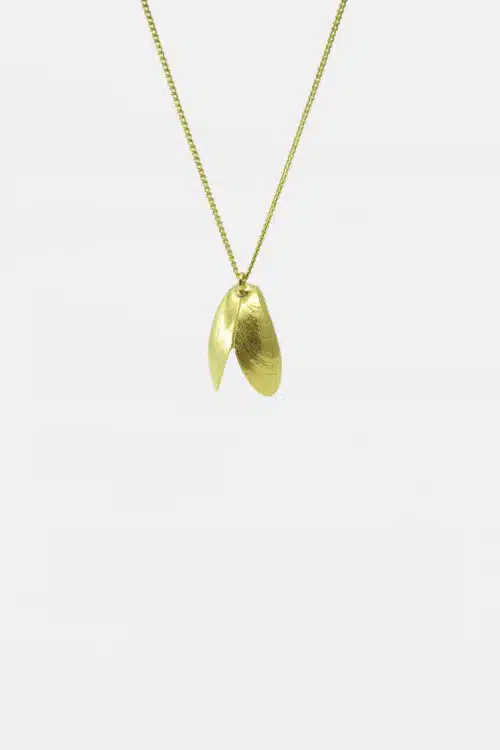 Ketting open mossel goud