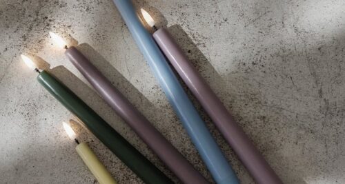 LED dinerkaarsen set/2 Olive Green