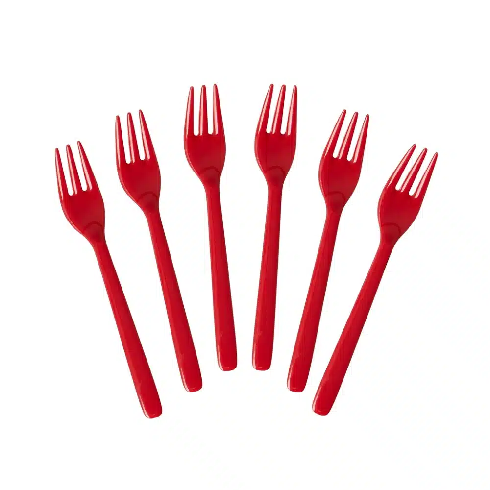 Melamine vorkjes Candy Red