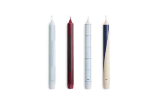 Pattern Candle set/4 Blues&Bordeaux