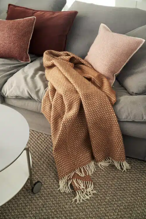 Plaid lamswol Knut Nougat