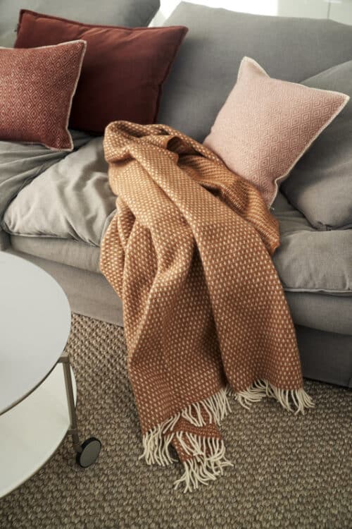 Plaid lamswol Knut Nougat