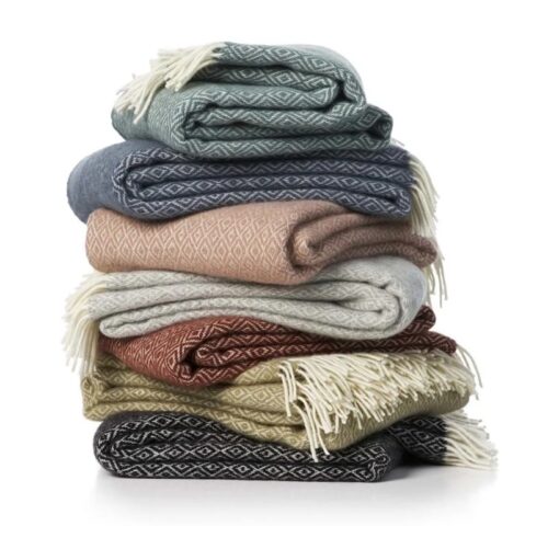 Plaid lamswol Stella Dark Grey