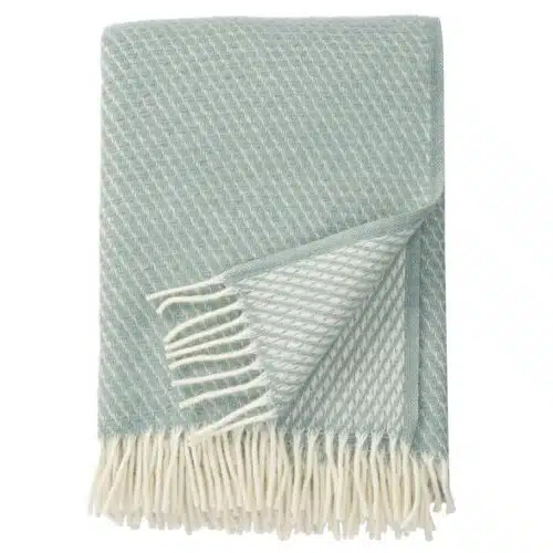 Plaid lamswol Velvet duckegg blue