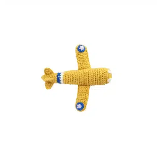 Rammelaar gehaakt Vliegtuig Geel
