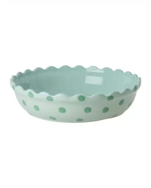Rice Pie Dish Large Stip mint / groen