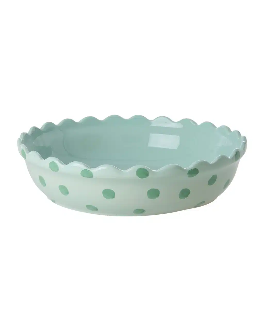 Rice Pie Dish Large Stip mint / groen