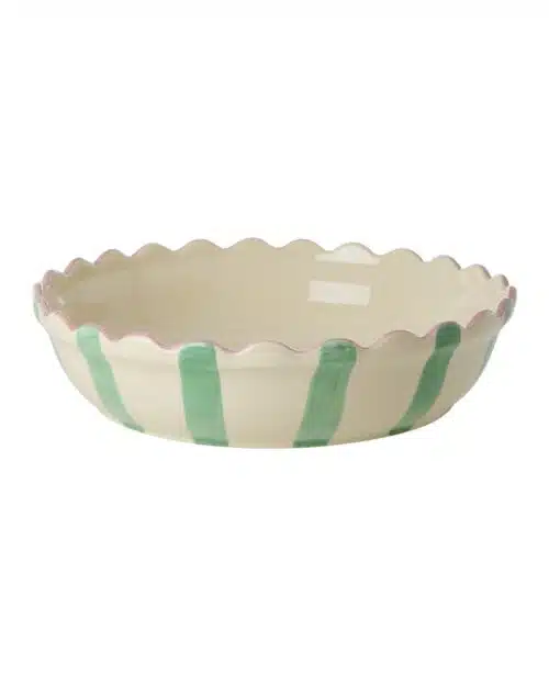 Rice Pie Dish Large streep groen