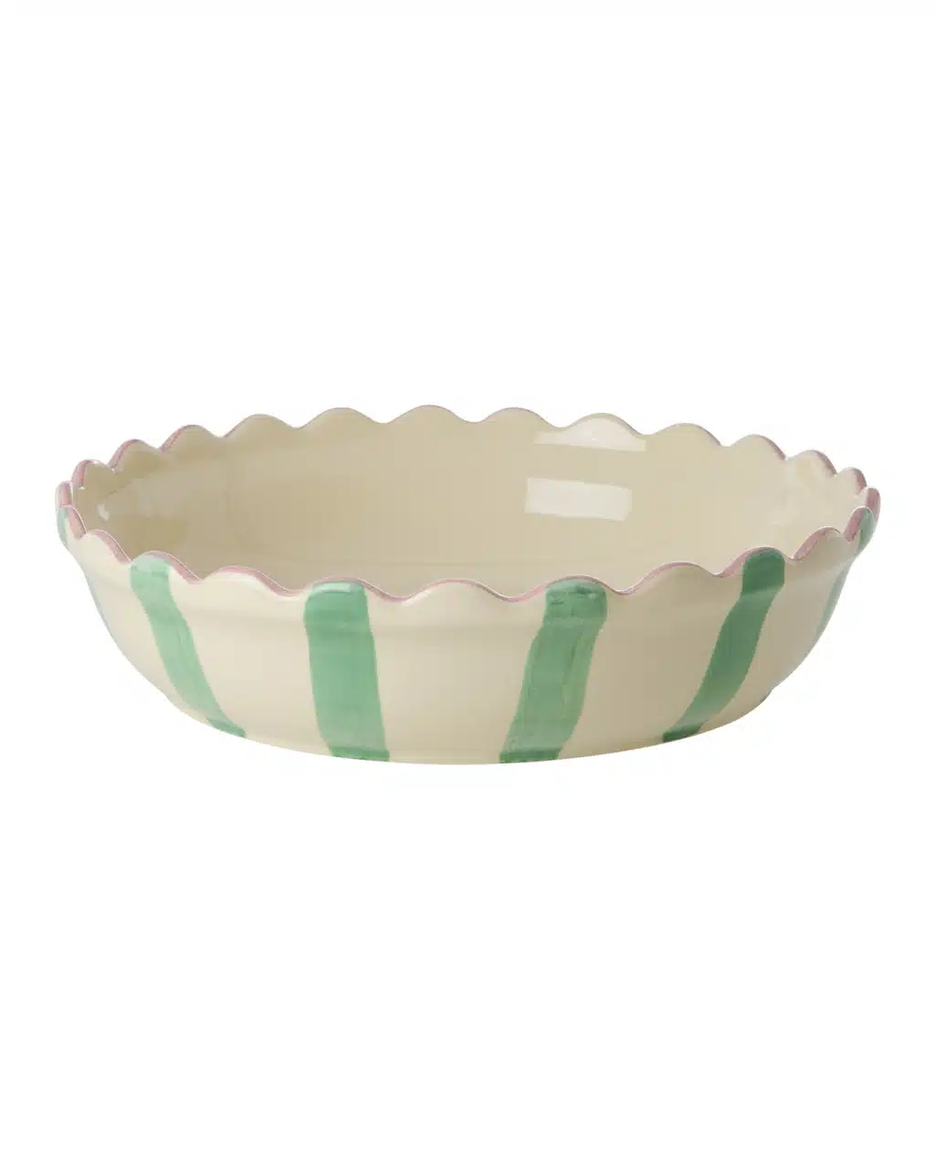 Rice Pie Dish Large streep groen