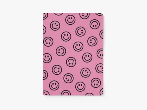 Schrift Smiley Roze blanco