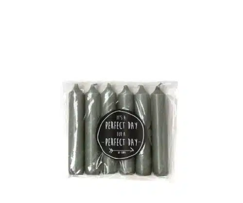 Set van 6 dinerkaarsjes stone