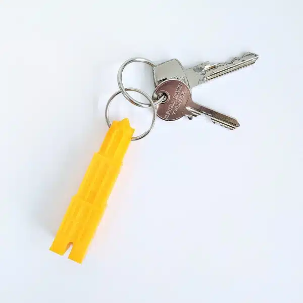 Sleutelhanger Dom geel 3D