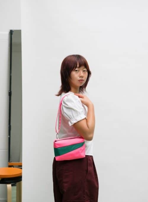 Susan Bijl Bum Bag Small Fluo Pink & Seaweed