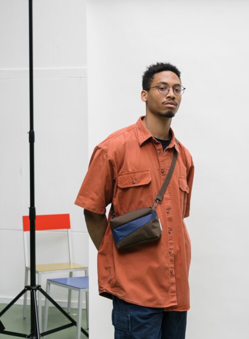 Susan Bijl Bum Bag Small Mud & Navy