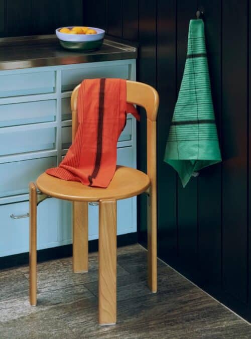 Theedoek Linear Warm Red