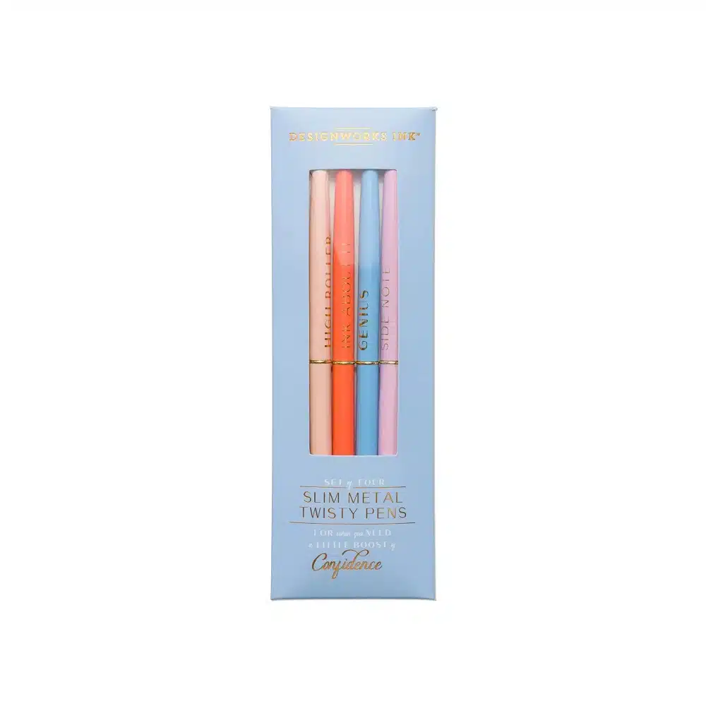 Twisted Slim Pen metaal blue set/4