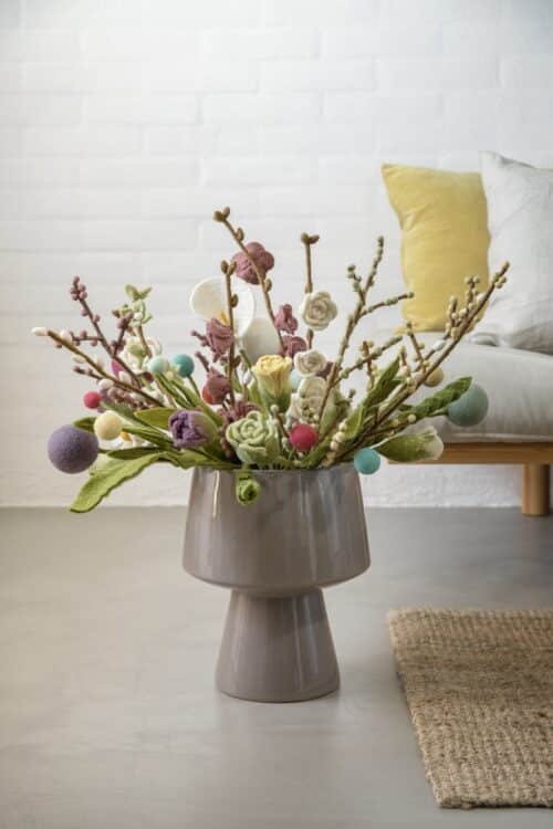 Vilt bloem klein Rusty Red