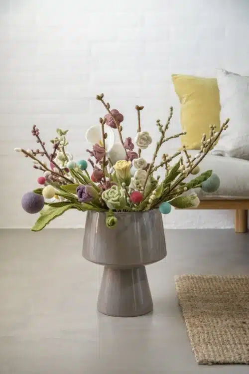 Vilt bloem klein Rusty Red