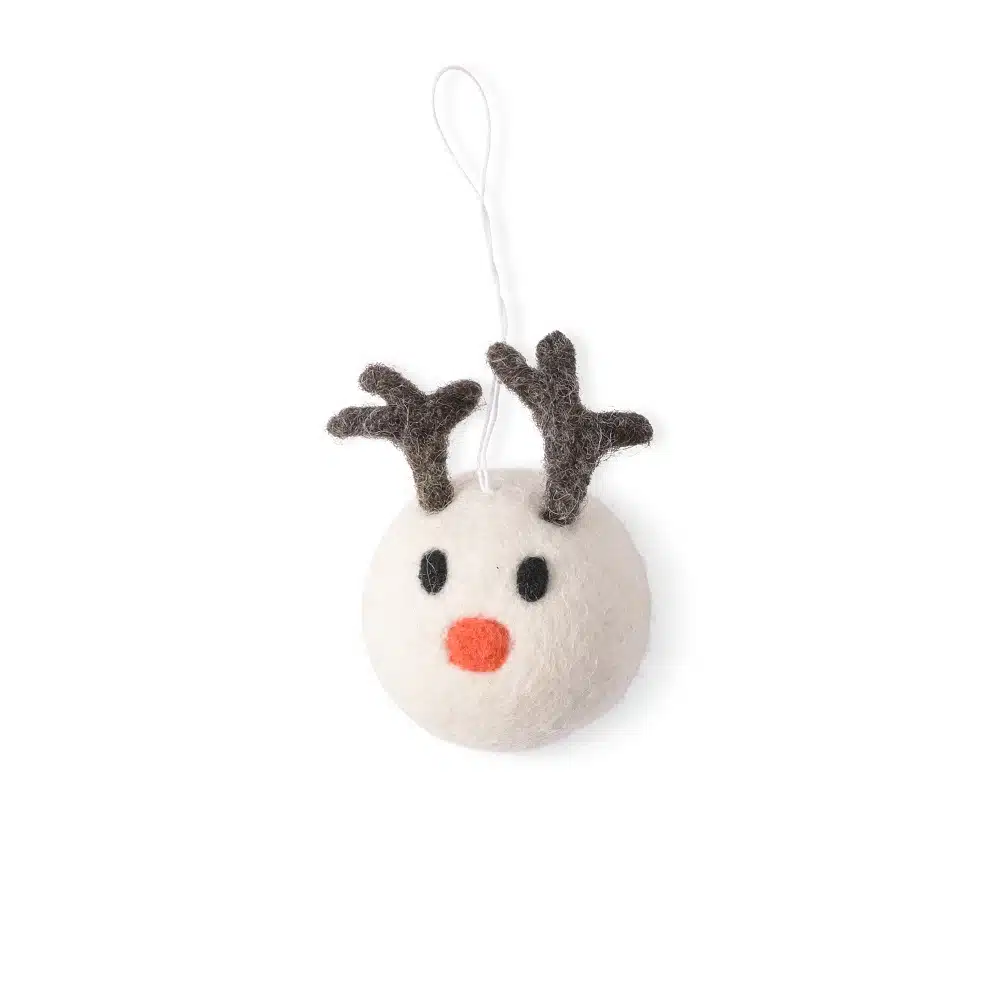 Vilten hanger Rendier Wit